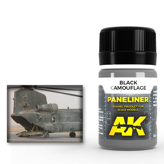 AK Interactive Paneliner for Black Camouflage weathering product for scale models