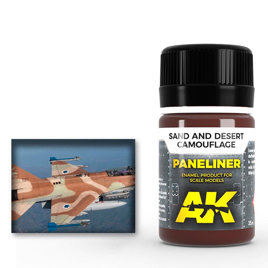AK Interactive Paneliner for Sand and Desert Camouflage weathering product for scale models
