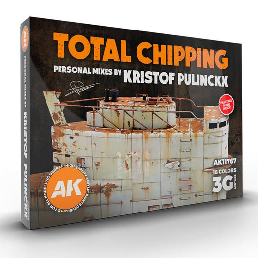AK Interactive 3rd Generation acrylic paint set Signature Set - Total Chipping by Kristof Pulinckx