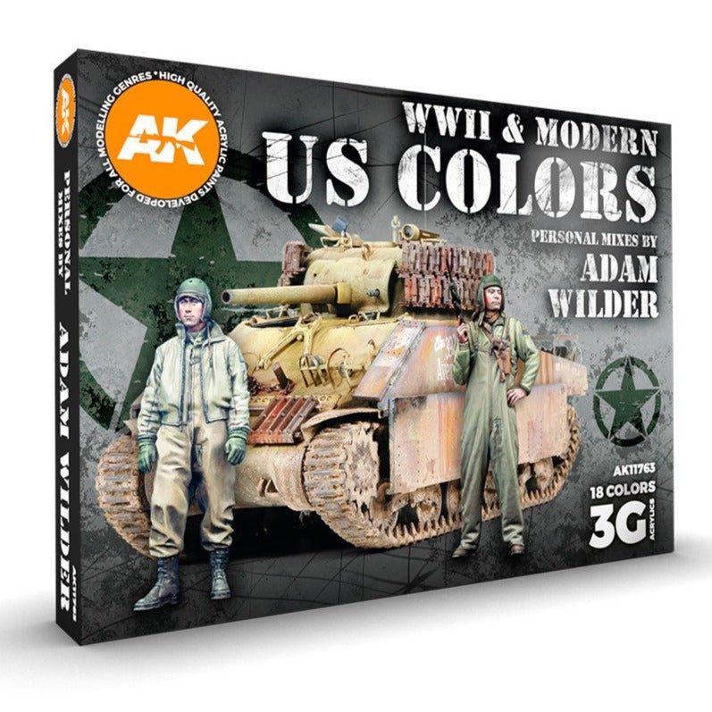 AK Interactive 3rd Generation acrylic paint set Signature Set - WWII & Modern US Colors by Adam Wilder