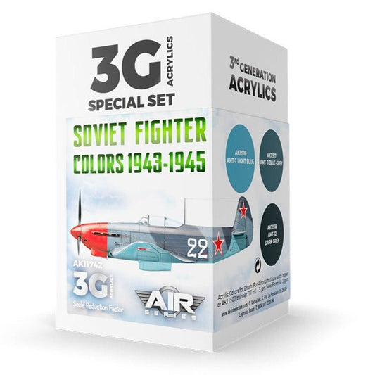AK Interactive 3rd Generation acrylic paint set Soviet Fighter Colors 1943-1945 Set