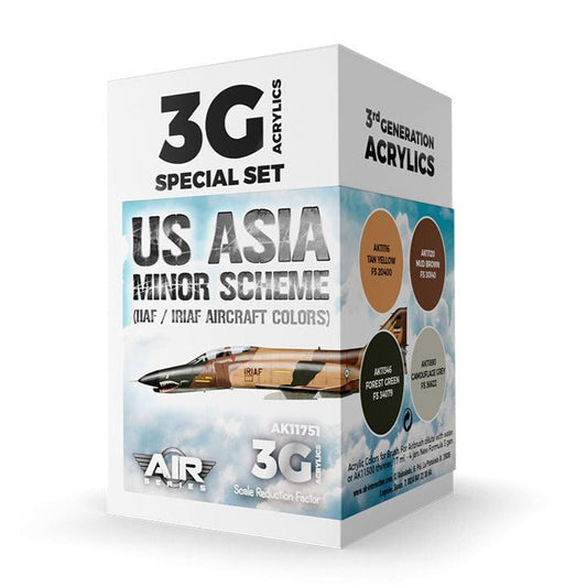 AK Interactive 3rd Generation acrylic paint set US Asia Minor Scheme (IIAF/IRIAF Aircraft) Set