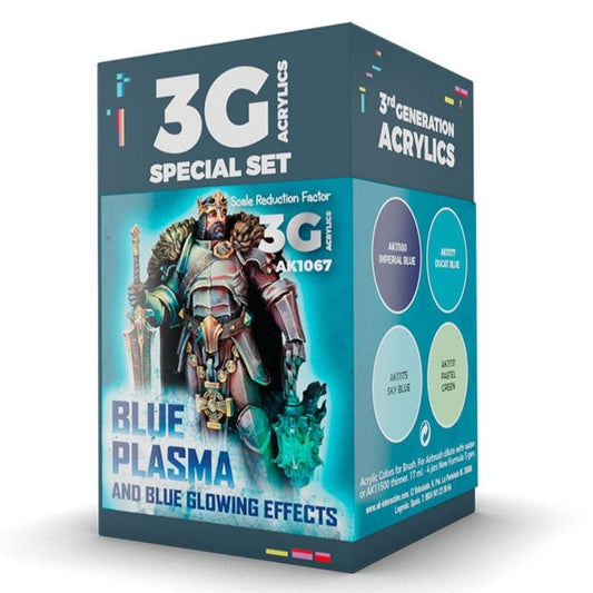 AK Interactive Wargame Color Set: Blue Plasma and Glowing Effects weathering set for scale models