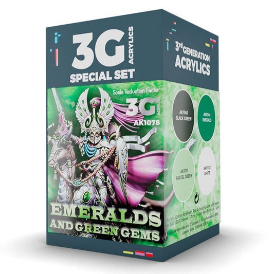 AK Interactive Wargame Color Set: Emeralds and Green Gems
