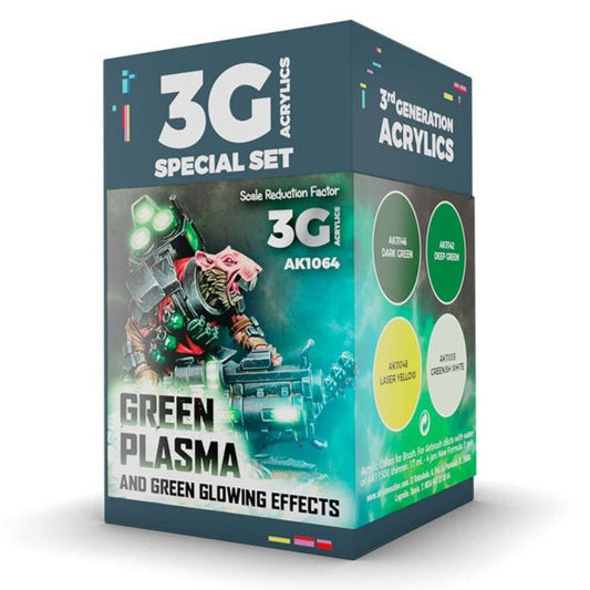 AK Interactive Wargame Color Set: Green Plasma & Glowing Effects weathering set for scale models