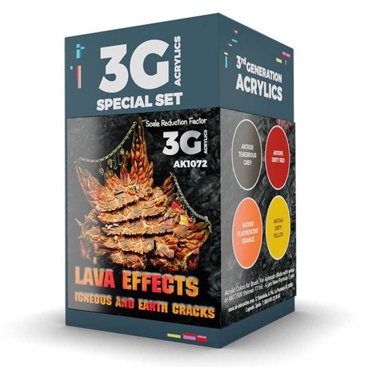 AK Interactive Wargame Color Set: Lava Effects weathering set for scale models