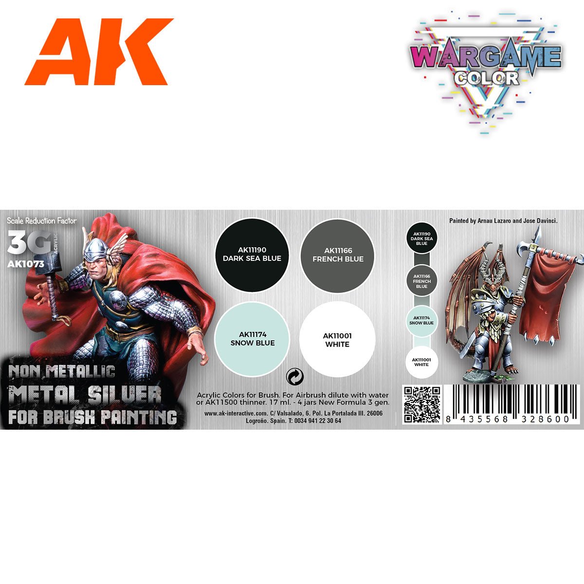 AK Interactive Wargame Color Set: Non-Metallic Metal Silver (AK1073) - Loaded Dice