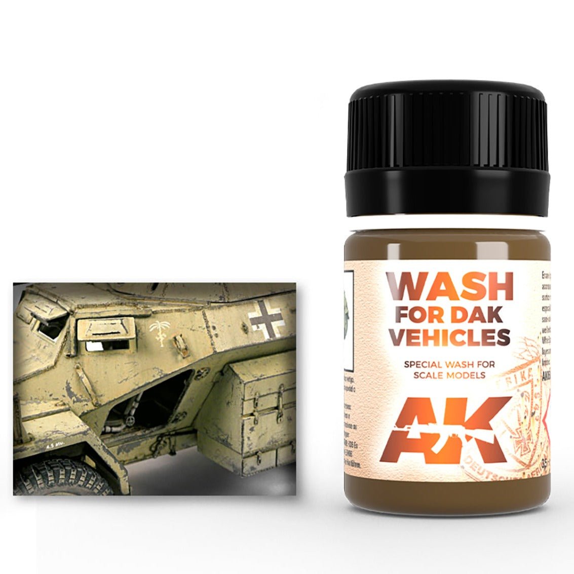 AK Interactive Wash for Afrika Korps Vehicles weathering product for scale models