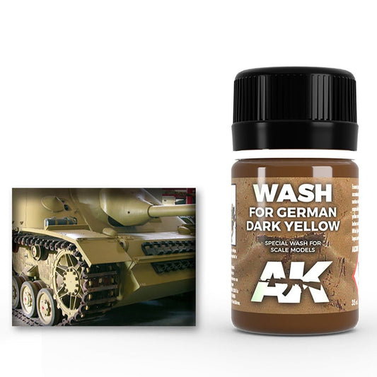 AK Interactive Wash for Dark Yellow Vehicles weathering product for scale models
