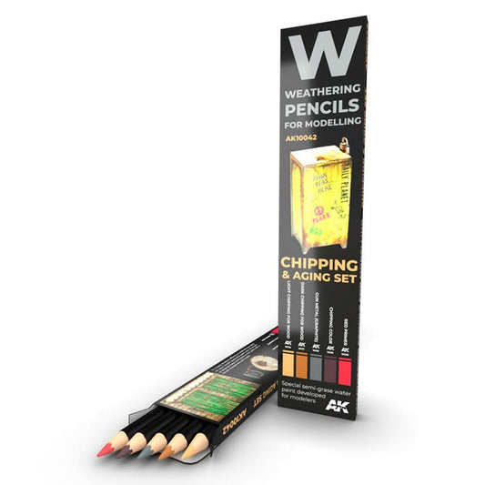 AK Interactive weathering watercolour pencil s Set - Chipping