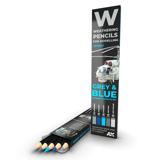 AK Interactive weathering watercolour pencil s Set - Grey & Blue