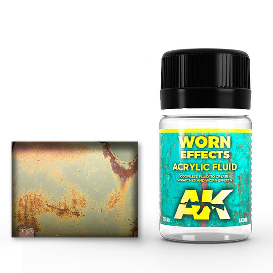 AK Interactive Worn Effects Acrylic Fluid () weathering product for scale models