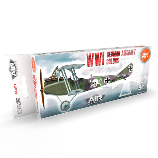 AK Interactive 3rd Generation acrylic paint set WWI German Aircraft Colors Set