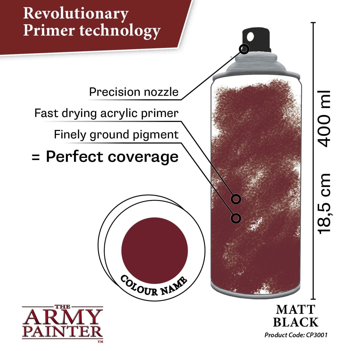 Army Painter Base Primer - Matt Black (400ml) - Loaded Dice