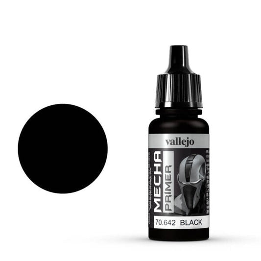Vallejo Mecha Color Mecha Color - Black Primer satin airbrush paint dropper bottle