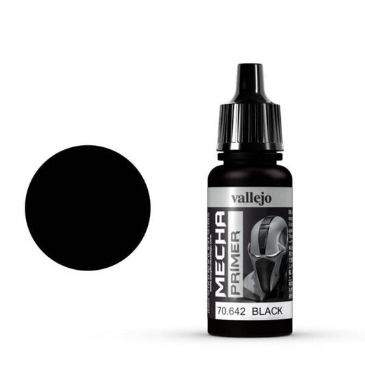 Vallejo Mecha Color Mecha Color - Black Primer satin airbrush paint dropper bottle