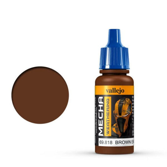Vallejo Mecha Color Mecha Color - Brown Engine Soot (Matt) satin airbrush paint dropper bottle
