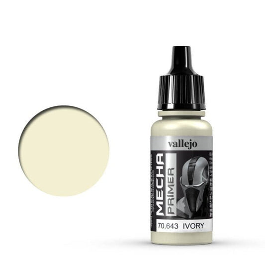 Vallejo Mecha Color Mecha Color - Ivory Primer satin airbrush paint dropper bottle