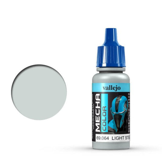 Vallejo Mecha Color Mecha Color - Light Steel satin airbrush paint dropper bottle