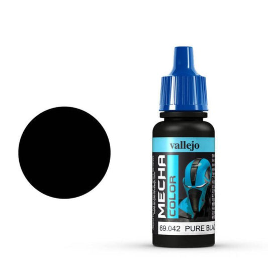 Vallejo Mecha Color Mecha Color - Pure Black satin airbrush paint dropper bottle