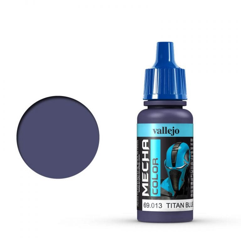 Vallejo Mecha Color Mecha Color - Titan Blue satin airbrush paint dropper bottle