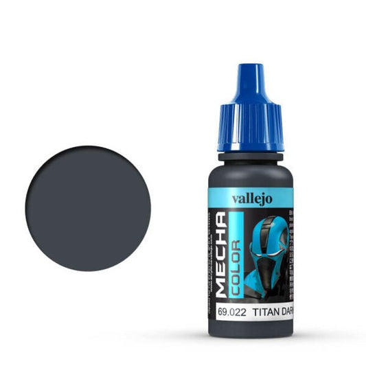Vallejo Mecha Color Mecha Color - Titan Dark Blue satin airbrush paint dropper bottle